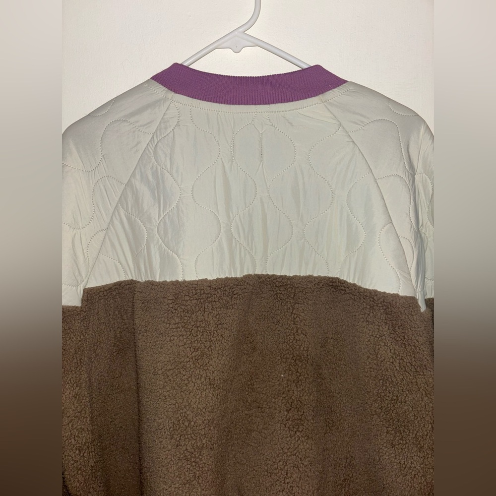 NWOT Free People Movement Drifter Quilted Crew Fossil Combo Pullover Fleece Sm - Picture 9 of 12